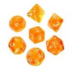 Komplet kości REBEL RPG - Mini Kryształowe - Pomarańczowe