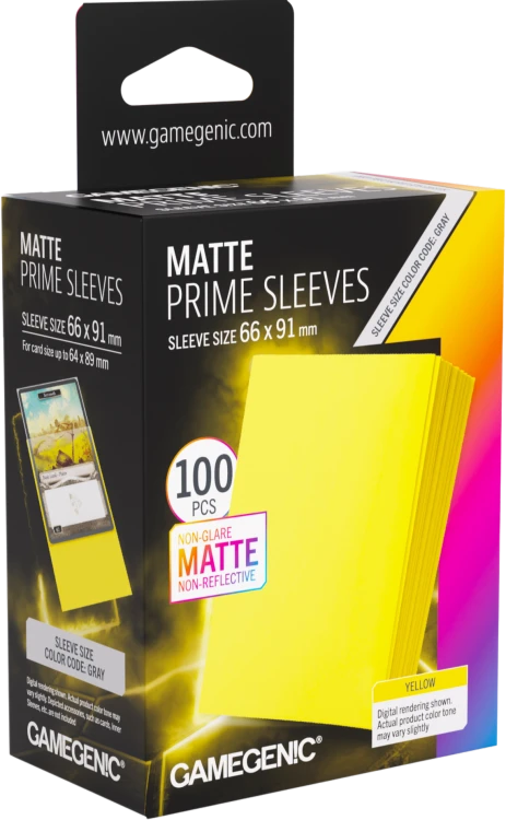 Gamegenic: Matte Prime Sleeves (66x91 mm) - Yellow - 100 sztuk