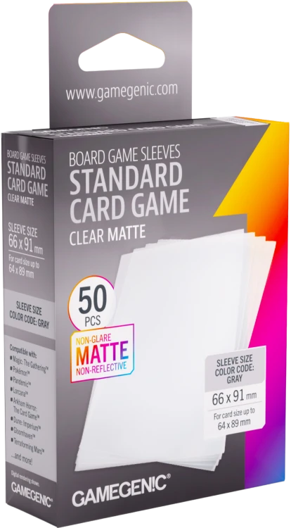 Gamegenic: Board Game Sleeves - Standard (66x91 mm) - Clear Matte - 50 sztuk