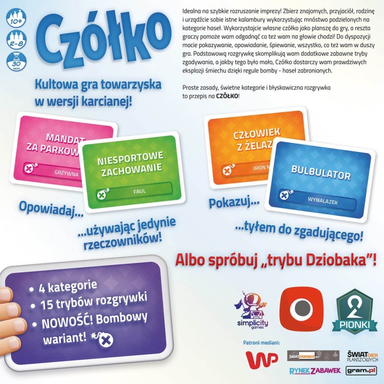Czółko (gra imprezowa) zawartość