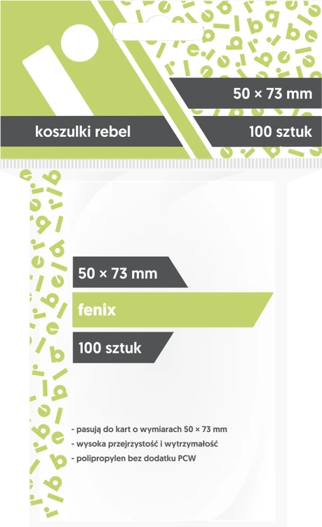Koszulki na karty Rebel (50x73 mm) "Fenix", 100 sztuk