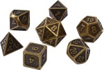 Komplet kości REBEL RPG - Metal - Tłoczony antyczny mosiądz
