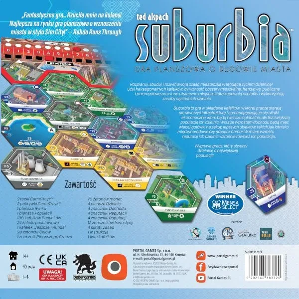 Suburbia (gra planszowa) pudełko tył