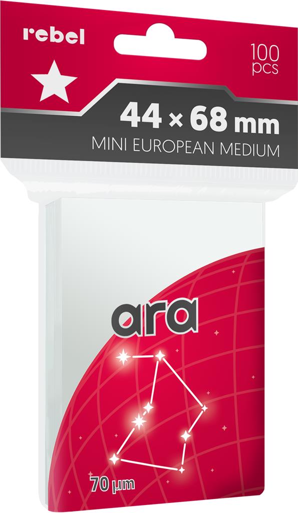 Koszulki na karty Rebel (44x68 mm) "Mini European Medium" Ara, 100 sztuk