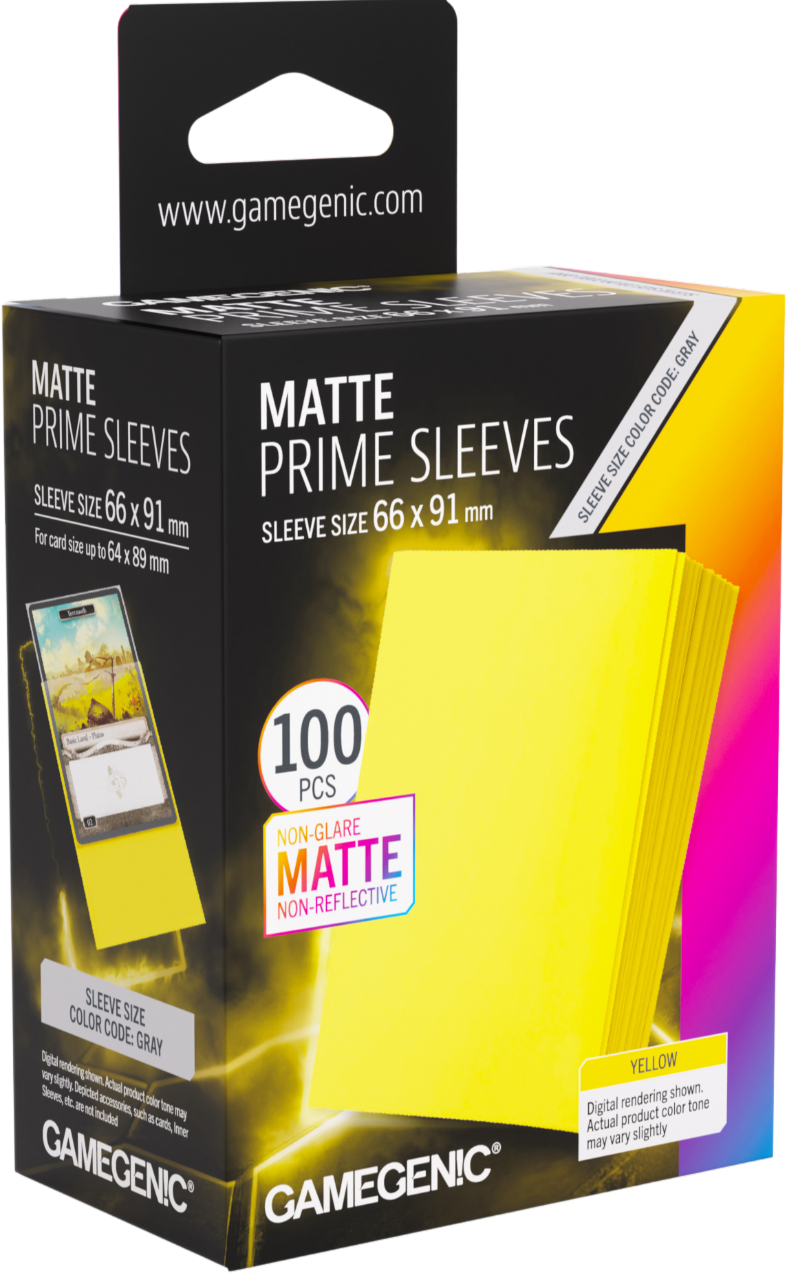 Gamegenic: Matte Prime Sleeves (66x91 mm) - Yellow - 100 sztuk