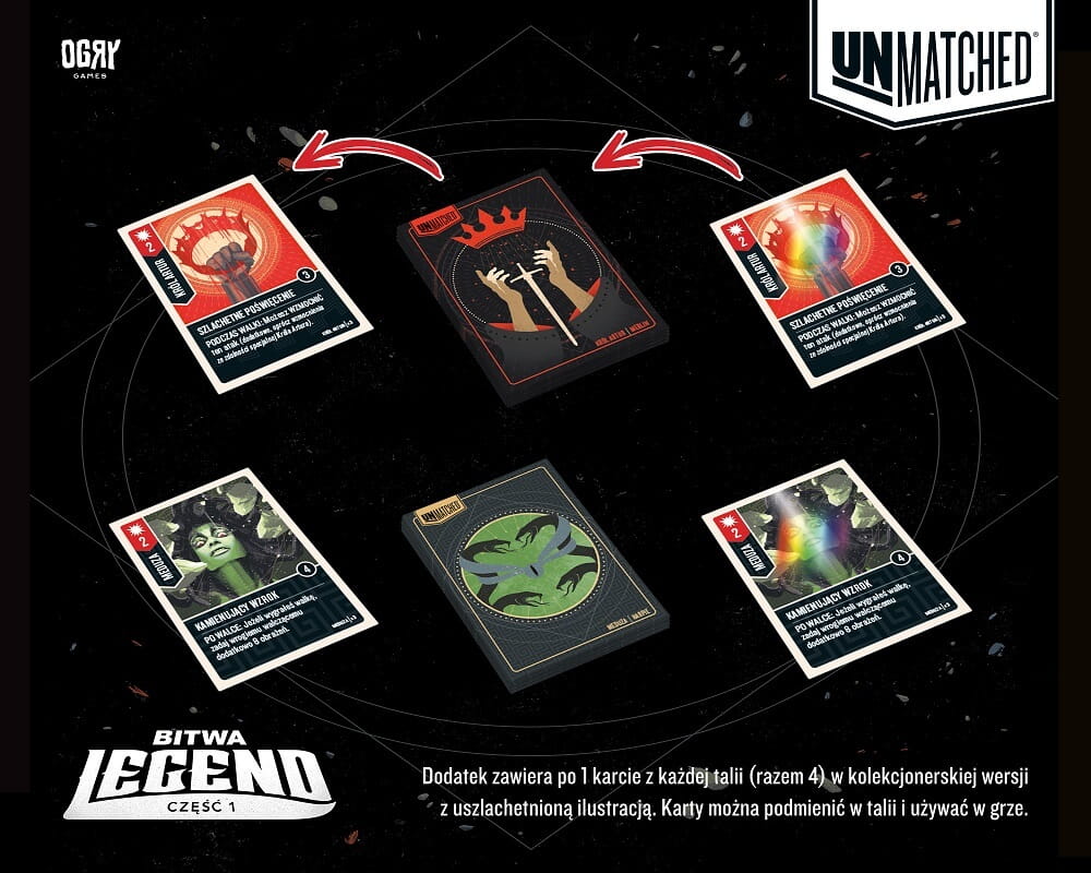 Unmatched: Bitwa Legend - karty kolekcjonerskie